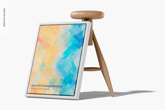 3:4 float art canvas mockup, perspektive