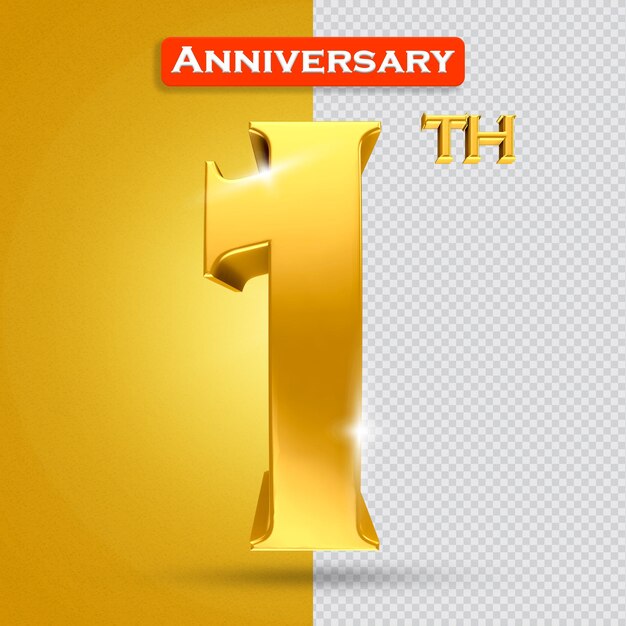 3º aniversário com estilo dourado