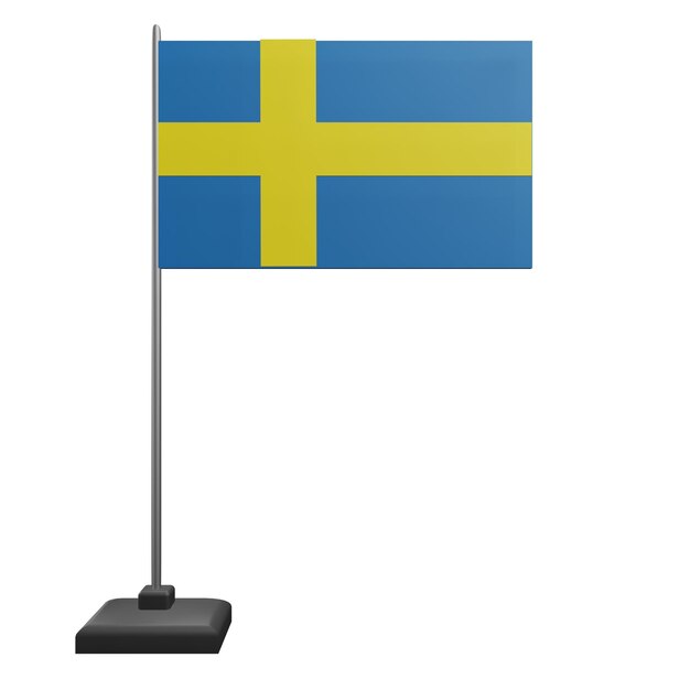 PSD 3 d abbildung der schwedischen flagge