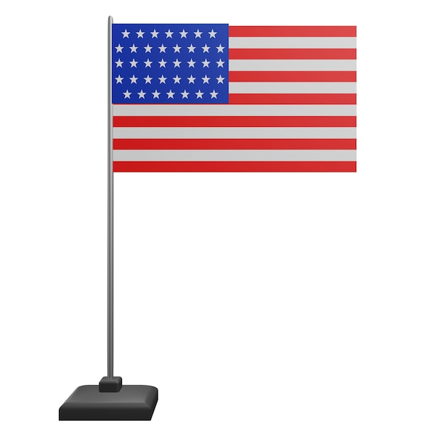 3 D Abbildung der USA-Flagge