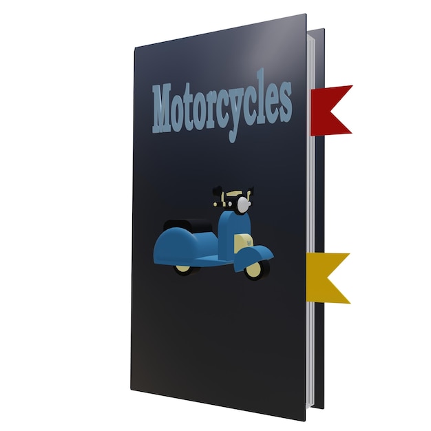 PSD 3 d abbildung von motorradbuch-symbolen