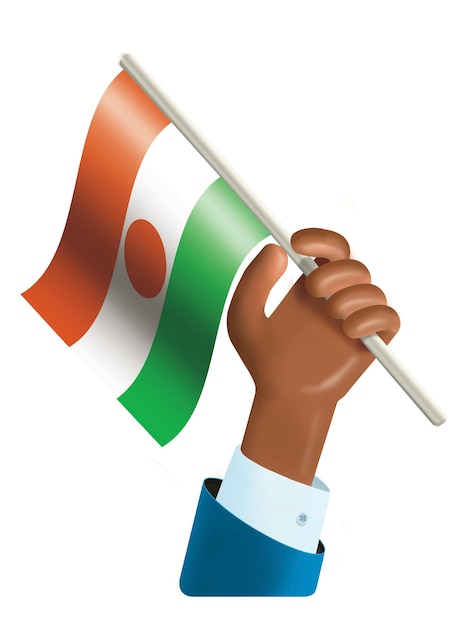 PSD 3 d illustration einer hand, die die nigerianische flagge schwenkt konzept des nigerianischen unabhängigkeitstages 1. oktober nig