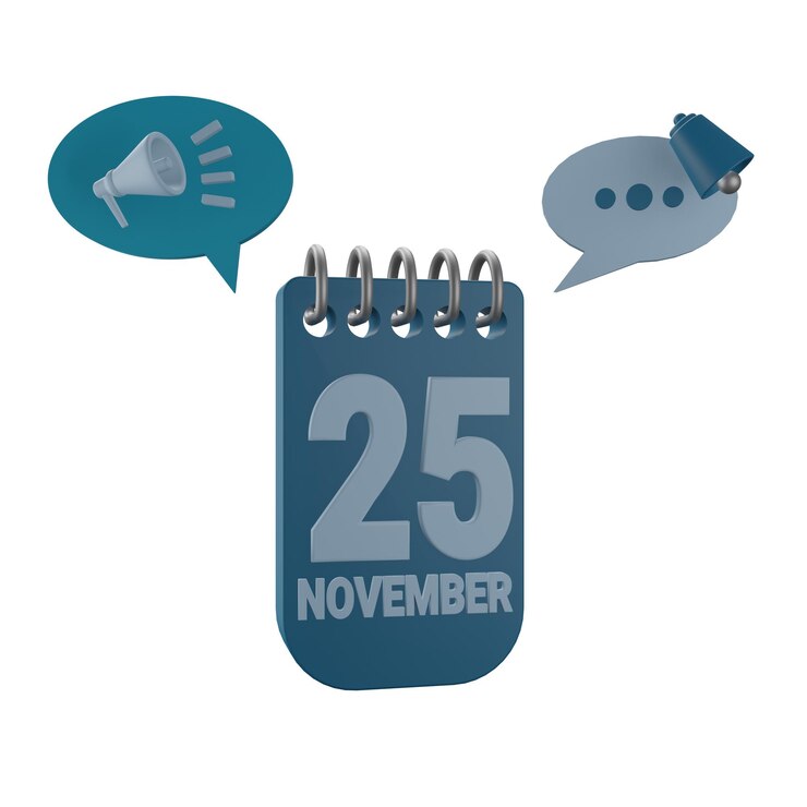 PSD 3 d illustration of 25 november calender icon