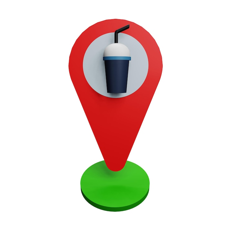 PSD 3 d illustration of a cafe location