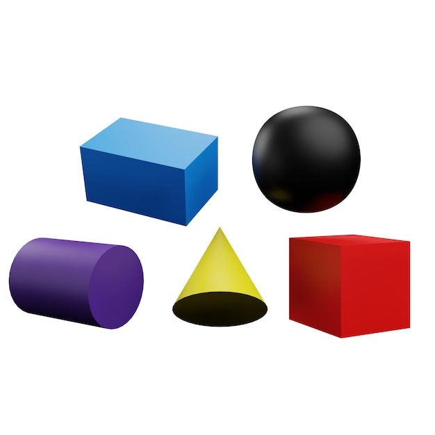 3 D illustration of geometry icon