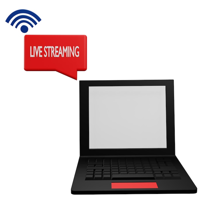 PSD 3 d illustration of live streaming with transparent background