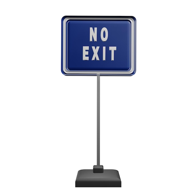 3 D illustration of no exit sign icon