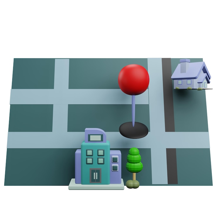 PSD 3 d illustration of property pin location icon