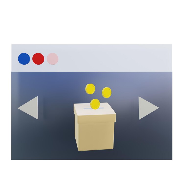 PSD 3 d illustrazione dell'icona della donazione online