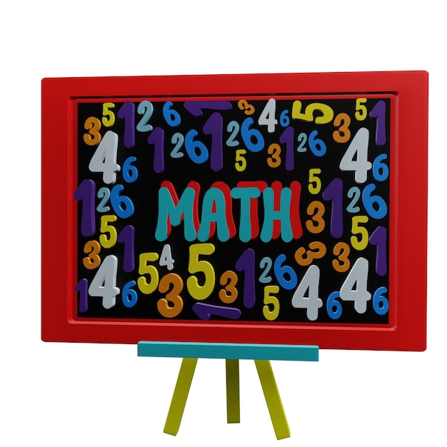 3 D illustrazione dell'icona della lavagna matematica