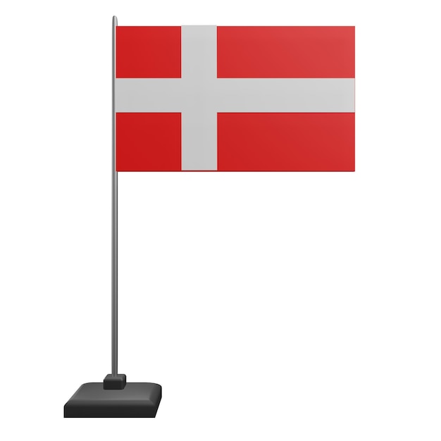 PSD 3 d ilustração da bandeira da dinamarca