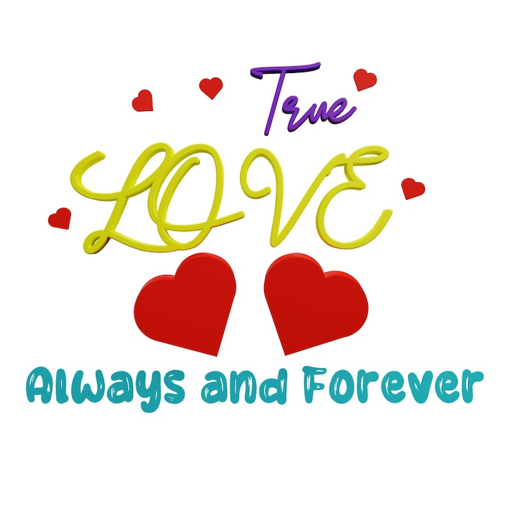 PSD 3 d ilustração de adesivos de amor