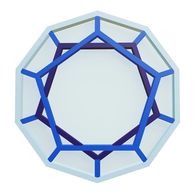 PSD 3 d ilustração do ícone da nanotecnologia do fullereno
