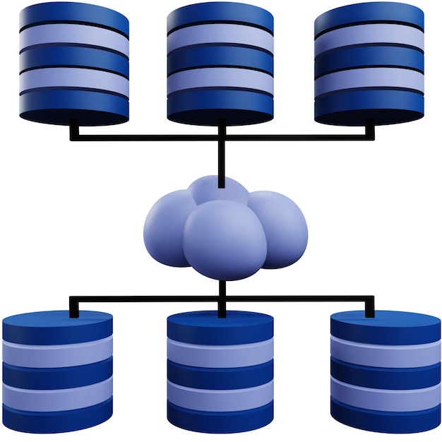 PSD 3 d ilustração do ícone de big data