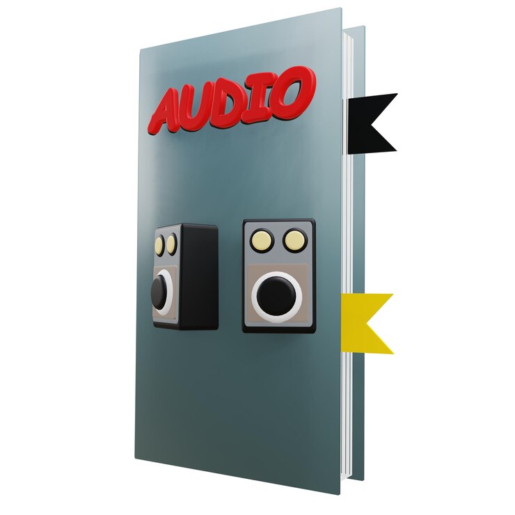 PSD 3 d ilustração do ícone do livro do sistema de áudio