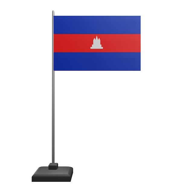 3 d ilustración de la bandera de camboya