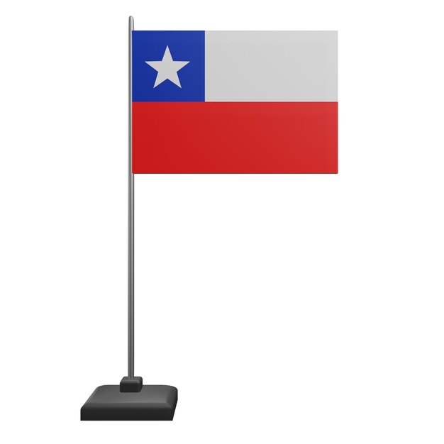 PSD 3 d ilustración de la bandera de chile