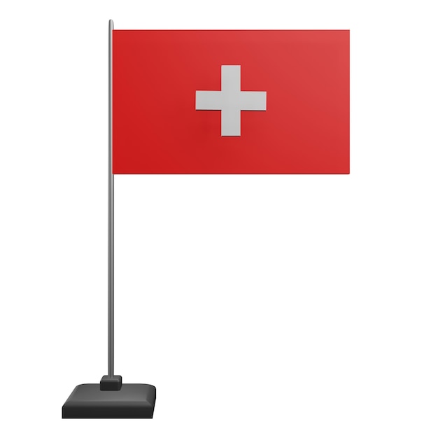 3 D ilustración de la bandera de Suiza