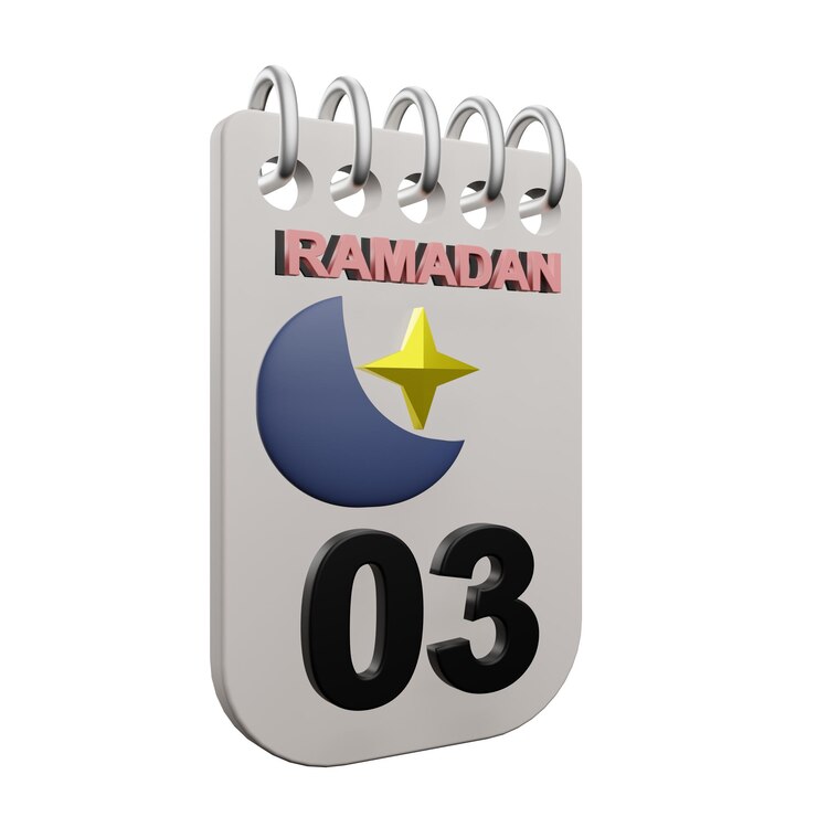 PSD 3 d ilustración del día del calendario del ramadán 3