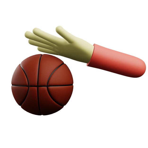 PSD 3 d ilustración de un dribble de baloncesto
