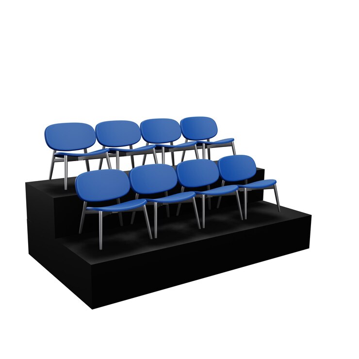 PSD 3 d ilustración del icono de los asientos de los espectadores de fútbol