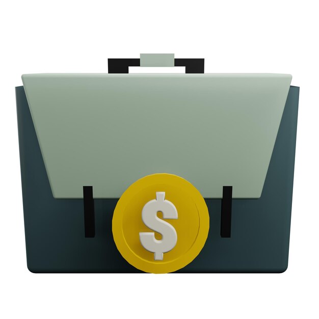 3 D ilustración del icono de la bolsa financiera con fondo transparente