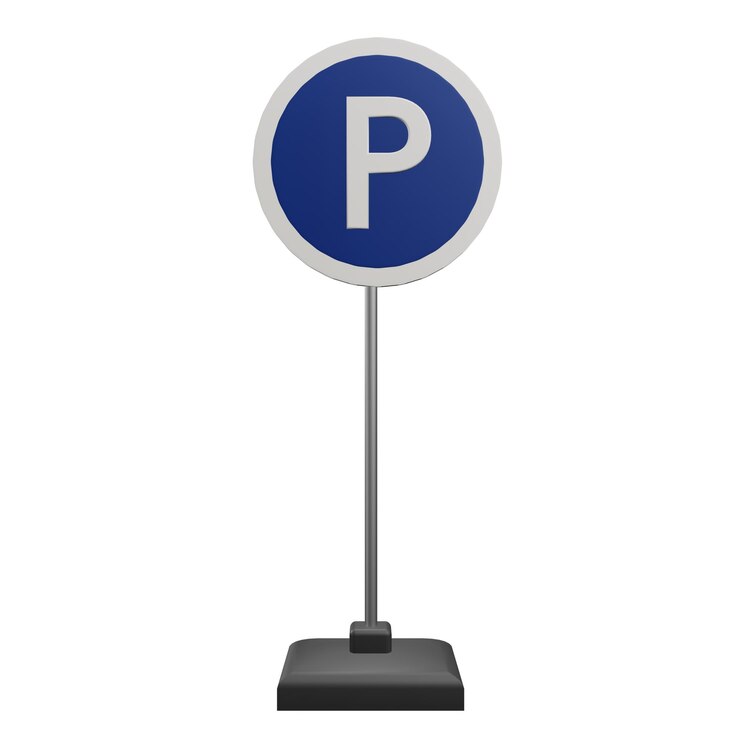 PSD 3 d ilustración del icono de la señal de estacionamiento