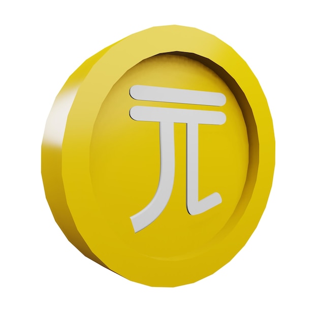 3 D ilustración del nuevo icono de la moneda del dólar de Taiwán