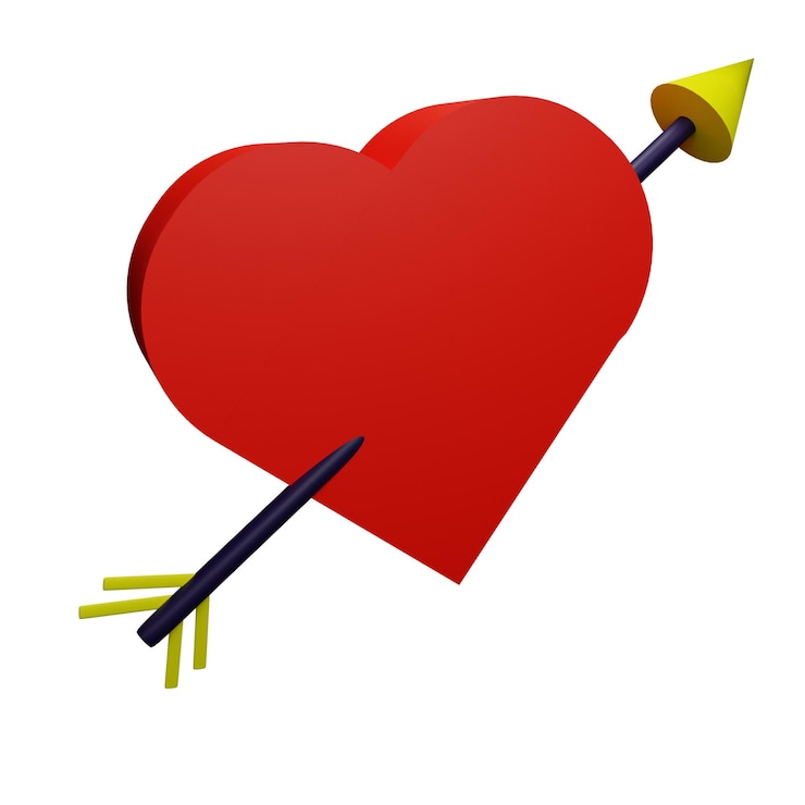 PSD 3 d ilustración de las pegatinas de amor