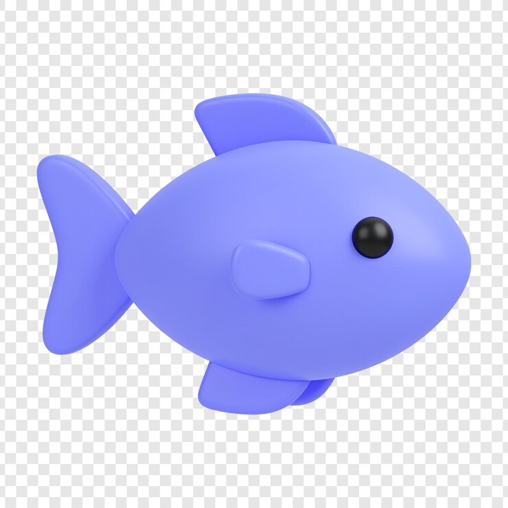 PSD 3 d rendered light purple fish isolated on transparent background