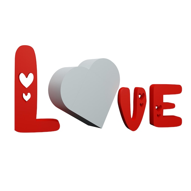 3 D Illustration de l'amour qui est sur les autocollants