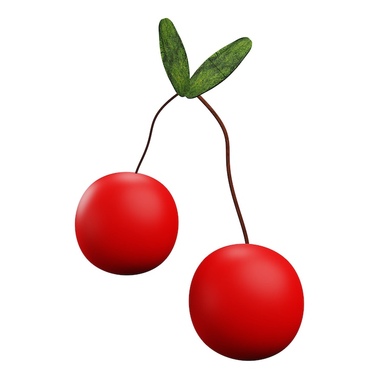 PSD 3 d illustration d'une cerise avec un fond transparent