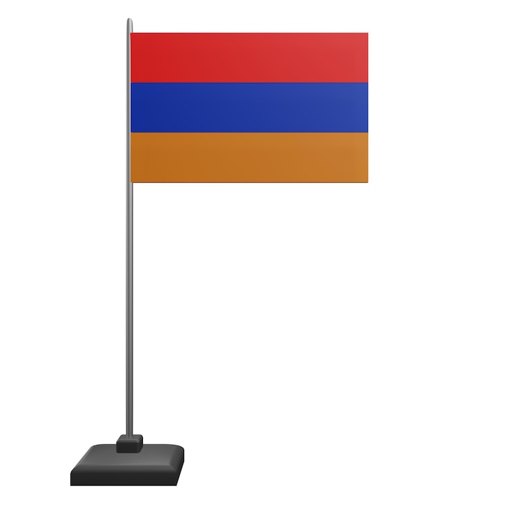 PSD 3 d illustration du drapeau de l'arménie