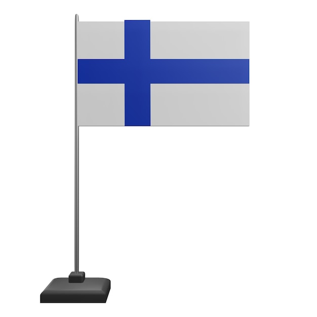 PSD 3 d illustration du drapeau de la finlande