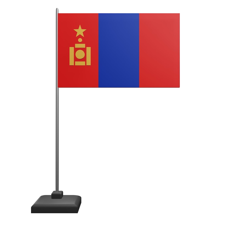PSD 3 d illustration du drapeau de la mongolie