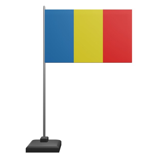 PSD 3 d illustration du drapeau de la roumanie