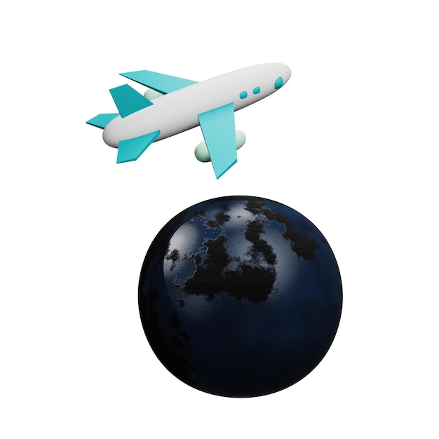 3 D illustration du vol international
