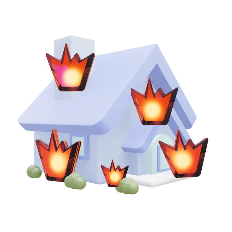PSD 3 d illustration de l'icône de l'assurance incendie