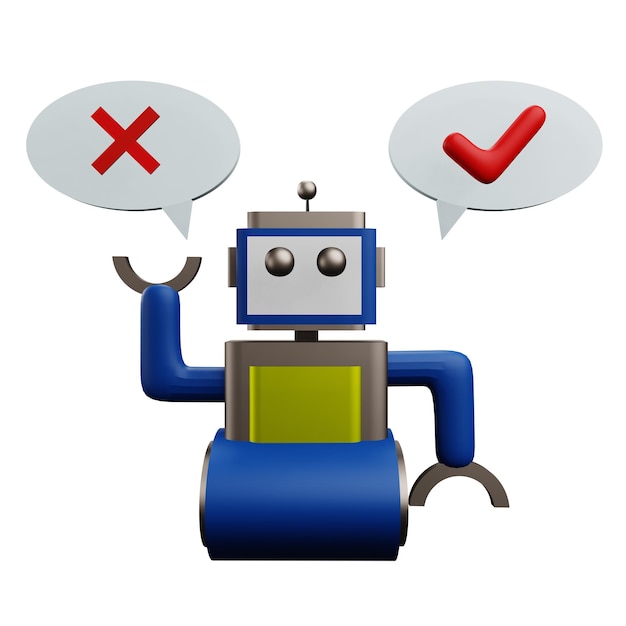 3 D Illustration de l'icône du chat bot