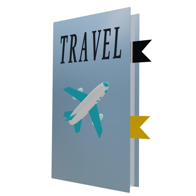 PSD 3 d illustration de l'icône du livre de voyage