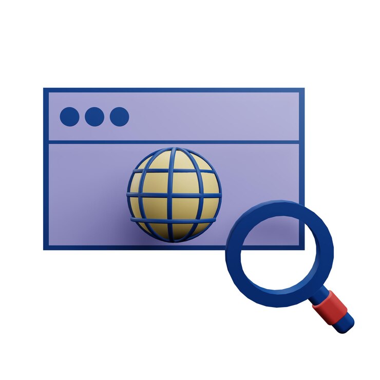 PSD 3 d illustration de l'icône du navigateur web avec un fond transparent