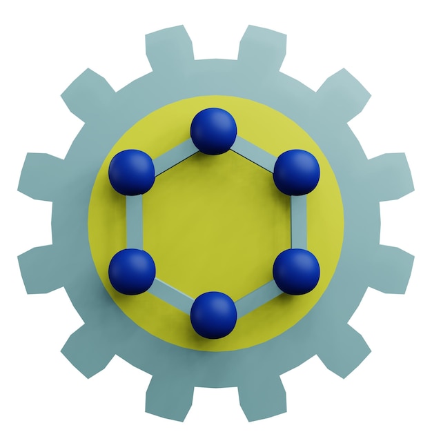 3 D illustration de l'icône de la nanotechnologie