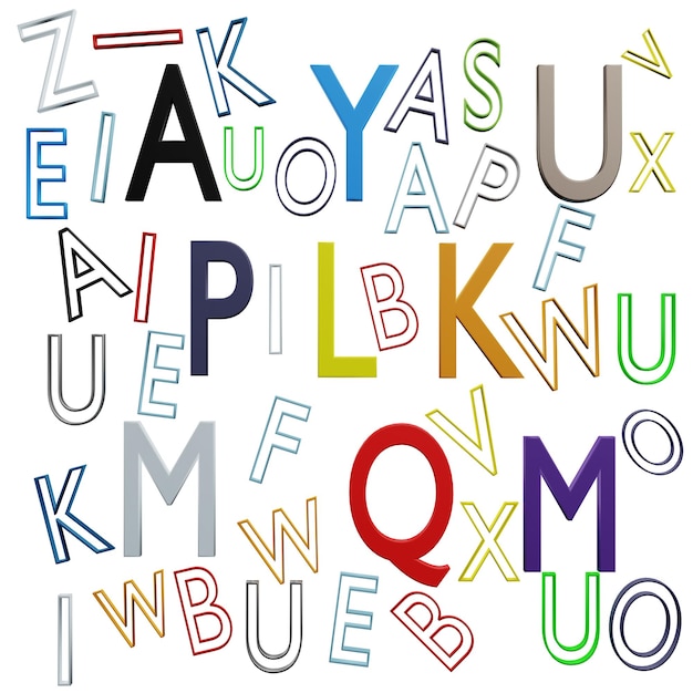 3 Ilustração do ícone de letras irregulares D