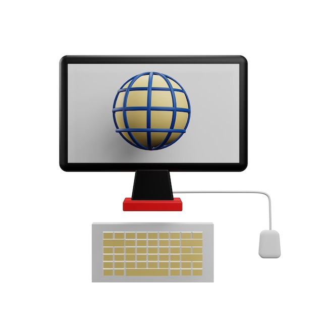 3 Ilustração do ícone do monitor de navegação com fundo transparente