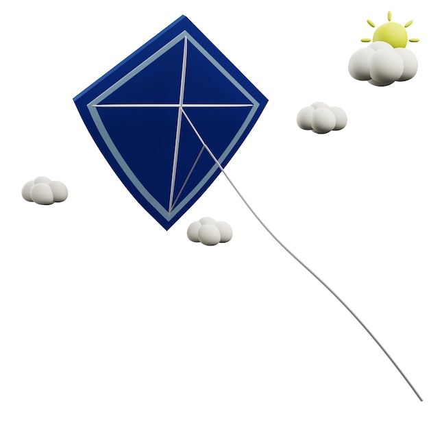 PSD 3 ilustración en d del ícono de la cometa