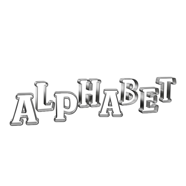 PSD 3 ilustración d del icono del cuadro del alfabeto