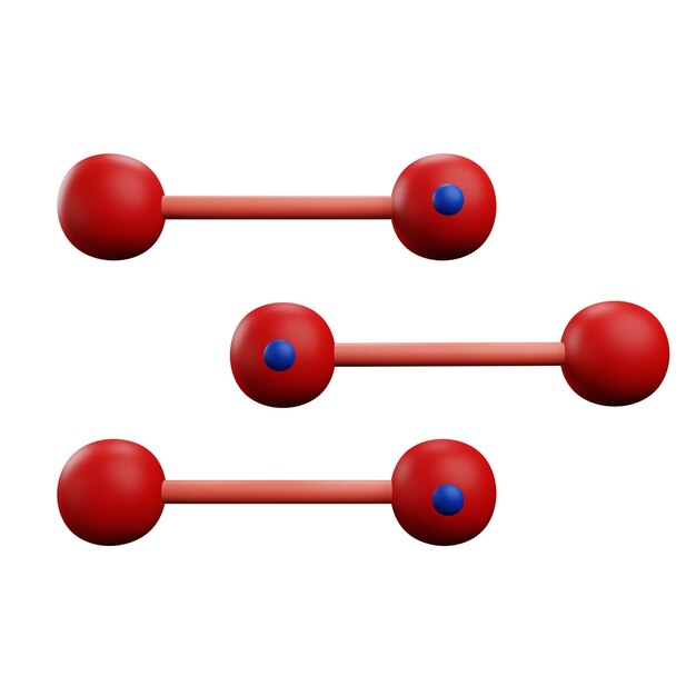 3 Ilustración D del icono de la nanotecnología