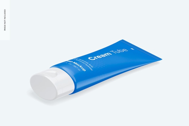 3 Oz Cream Tube Mockup, isometrische Ansicht von rechts