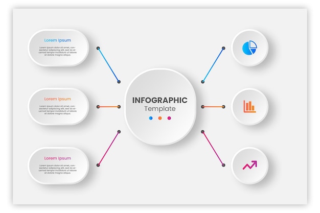 3-Schritte-Infografik-Design-Vorlage mit Ikonen