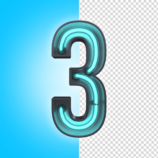 3 Tre lettere al neon 3D